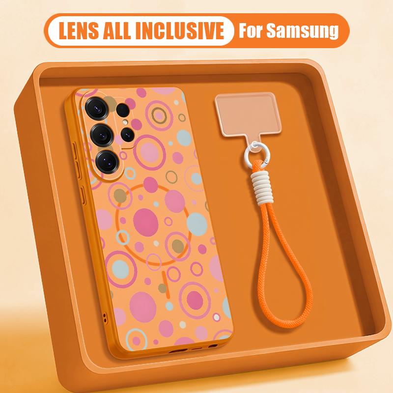 Чехол с принтом «Цветные блоки и точки» для Samsung S26 Ultra S25 FE S24 S24 Plus A57 A37 A17 A56 A36 A16 A55 A35 A15 A54 5G Гибридный Магнитный Матовый Чехол