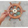 Nautical Ship Wheel, Wooden Pirates Captain Helm, Nautical Brass Wheel Ships Steering Wall Decor/Wall Hanging/Porch Decorative