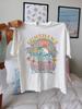 Sunshine California On The Beach Letter Graphic Tshirt Women Casual Short Sleeve Cotton Oversize Clothes Street Loose T-Shirt