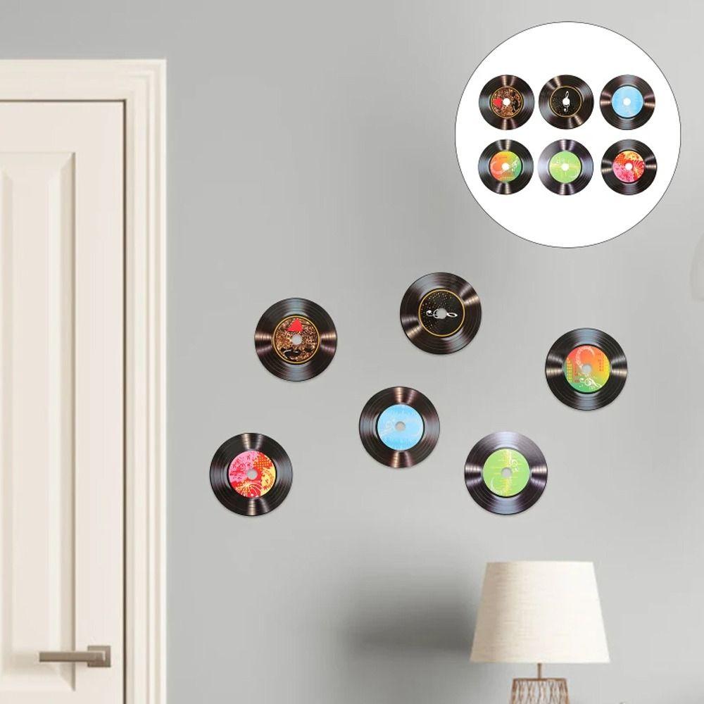 20pcs Colorful Record Wall Decal Paper Records Fake Records Stickers Bedroom