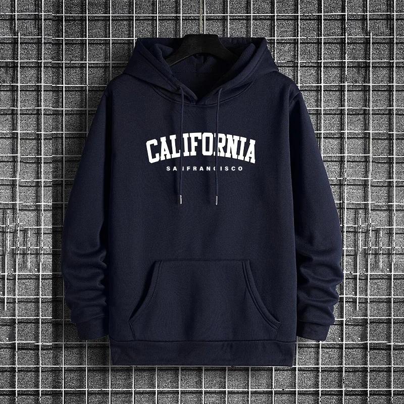 Male Trendy Casual Hoody Autumn Winter Wear Newest California Mens Hoodie Urban Streetwear Top Fashion Hip Hop Hooded Sweatshirt