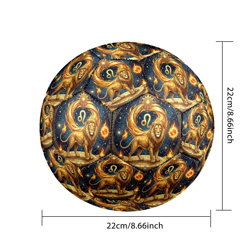1pc Lion Zodiac Symbolism Theme Soccer Ball Football, Size 5, Lightweight PVC, Durable Outdoor Training Soccer Ball, Gift m61449