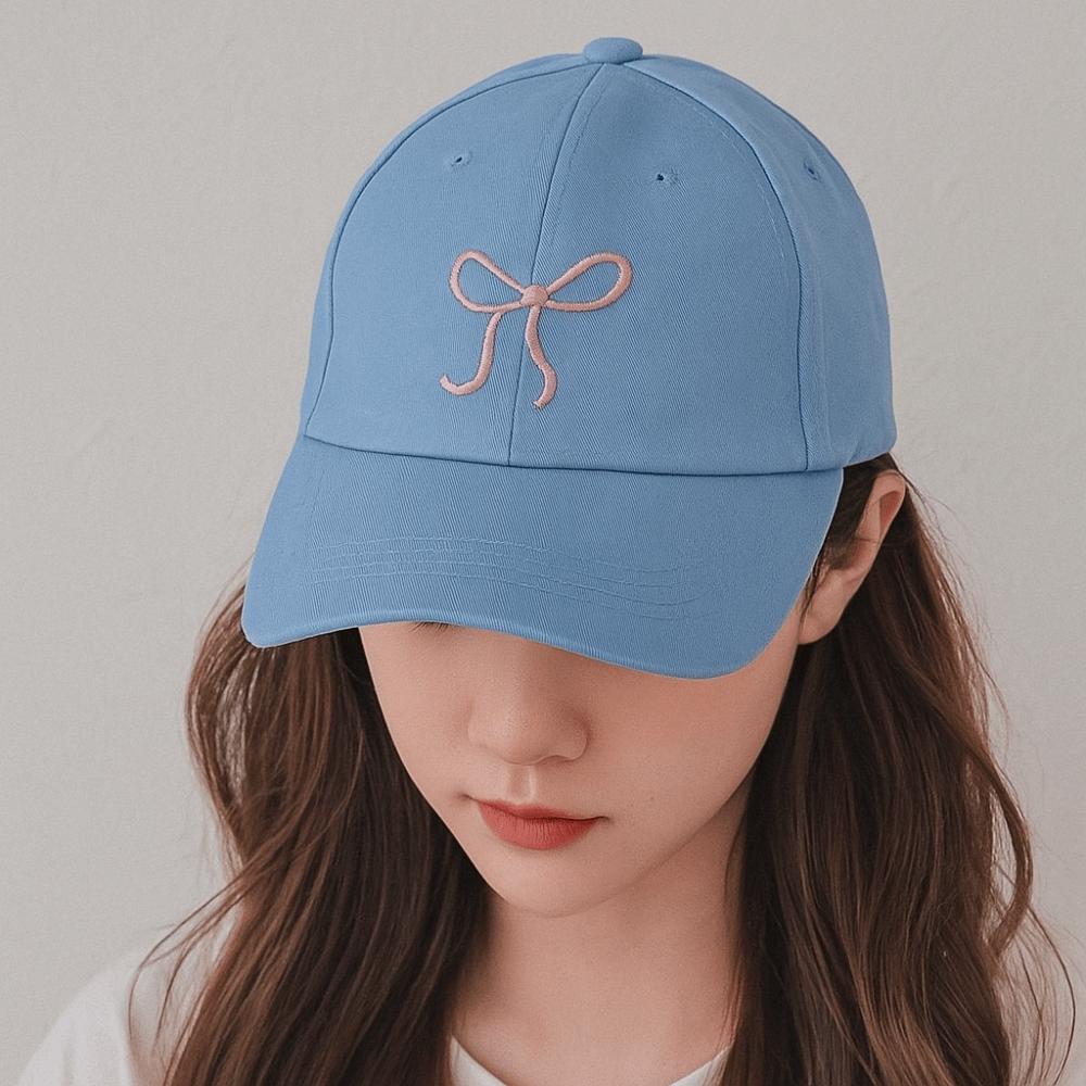 Cotton Bow Embroidered Hat Korean Style Women Peaked Cap Casual Bowknot Baseball Cap  for Girl