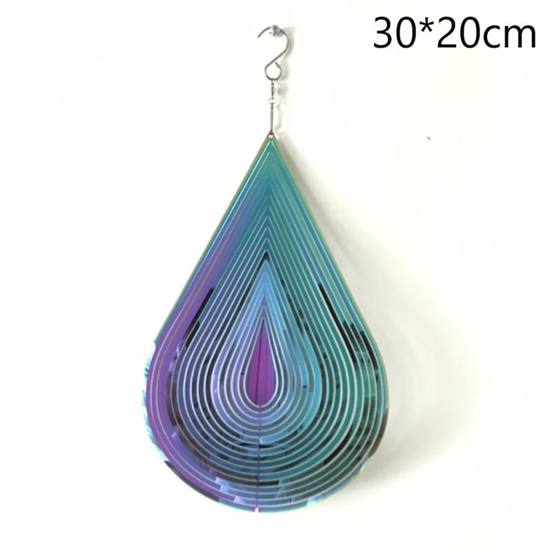 Beating Wind Spinner Drop Shape из нержавеющей стали 3D вращающийся колокольчик для музыки ветра