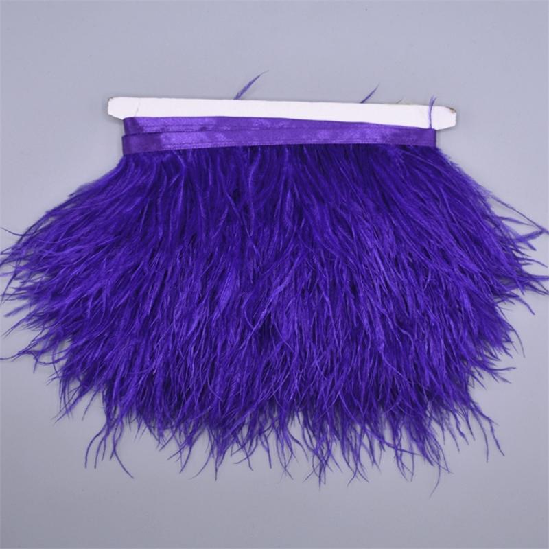10Meters Colored Ostrich Feathers On Ribbon Trim 8-10Cm Skirt Fringe On Tape Ostrich Feather Trims Sewing Trimmings Decoration