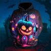 Men Halloween Evil Pumpkin Graphic Printed Hoodie Long Sleeve Pullover Sweatshirt Lantern Men Hooded Shirts Festival Tops