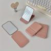 Mini Makeup Mirror Elegant Foldable Desktop Portable Mirror PU Leather Handheld Perfect Pocket Gift for Dorms Daily Cosmetic Use