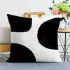 Black And White Ins Style Double-Sided Printed Pillow Cover Short Plush Suitable Living Rooms Bedrooms Sofas Throw Cushion Cover