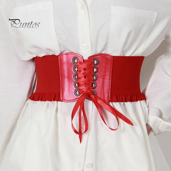 Корсетный пояс для женщин, завязывающийся на шнуровке, широкий эластичный пояс Waspie для платьев, аксессуар для костюма пирата на Хэллоуин