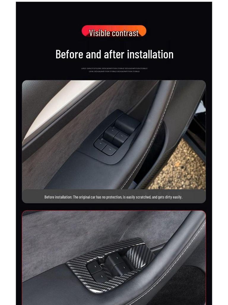 Compatible with 2025 Model Y Glass Lift Switch Panel Trim.