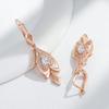 Изящные серьги-капли цвета розового золота для женщин, с кристаллами в виде цветов, белым натуральным цирконом, аксессуары, повседневные винтажные украшения