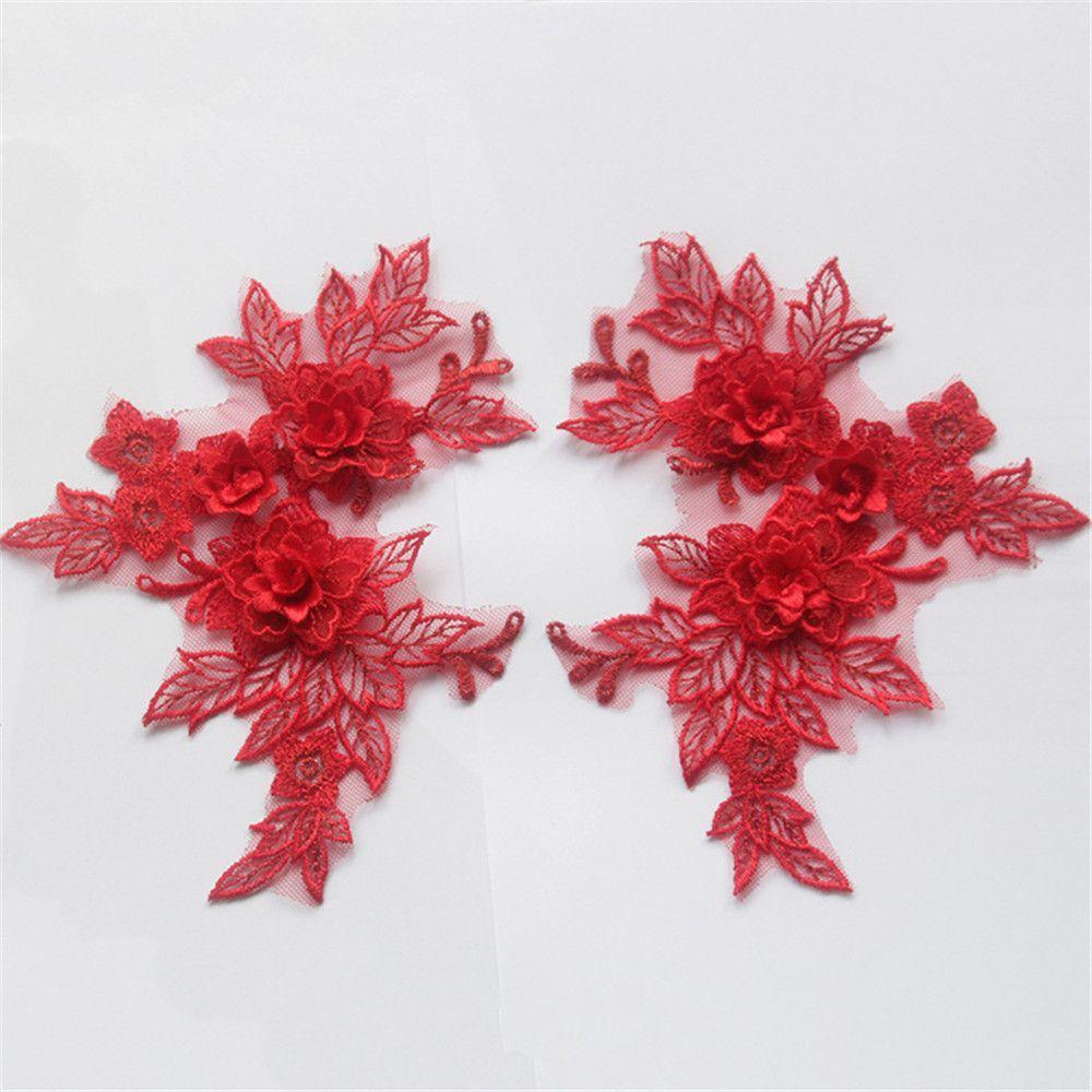 Аксессуары для платья Ручное шитье своими руками Ремесло 3D Цветочное кружево Аппликация Вышивка на воротнике