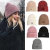 Зимняя вязаная шапка унисекс, утолщенная однотонная эластичная, мягкая, теплая, ветрозащитная, уютная, противоскользящая, с куполом, для женщин и мужчин, зимняя шапка для пар, повседневная кепка