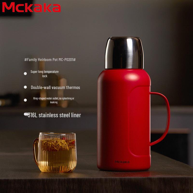 Mckaka 316L Нержавеющая сталь Термос с двойными стенками - Большая емкость Вакуумная кружка для дома и улицы