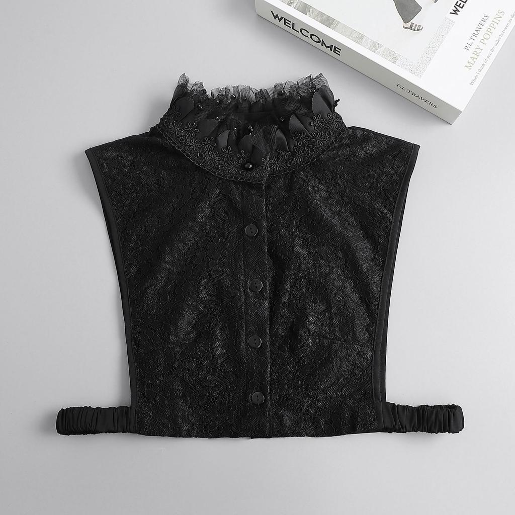 Fashion Half Shirt Style Fake Collar for Women Stand Detachable Collar Fake Girls Vintage Lace Ladies False Blouse Collar Decor
