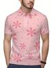 Men's Short-Sleeve Polo Shirt with Lapel Collar & Button Placket - Full-Body Christmas Print Button-Front Suitable for Dates, Beach Vacations, Machine