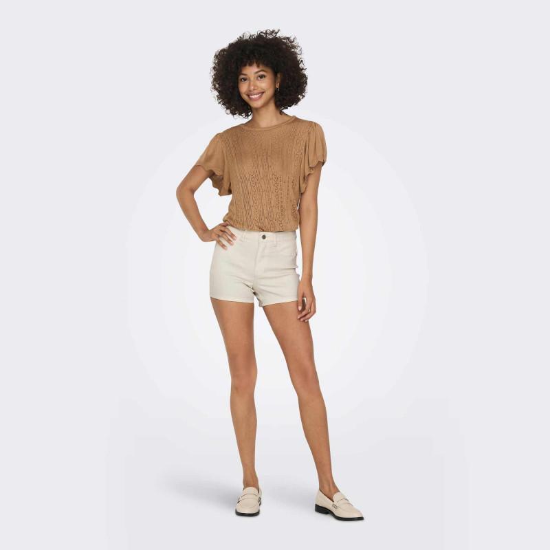 Женские узкие шорты с простыми пуговицами и задними карманами с высокой талией JDY