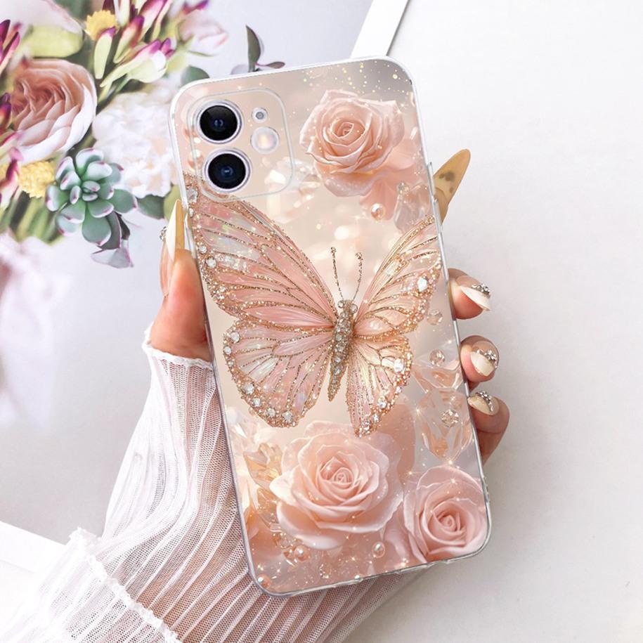 Transparent Case For iPhone 11 Cover New Fashion Flower Butterfly Soft Silicone Slim Bumper For iPhone 11 Pro Max iPhone11 Shell