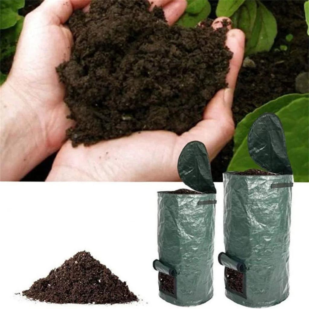 Sealable Probiotic Fermentation Compost Bags, Garden Leaf Bags for Organic Fertilizer Making, Reusable Compost Bucket for Leaves