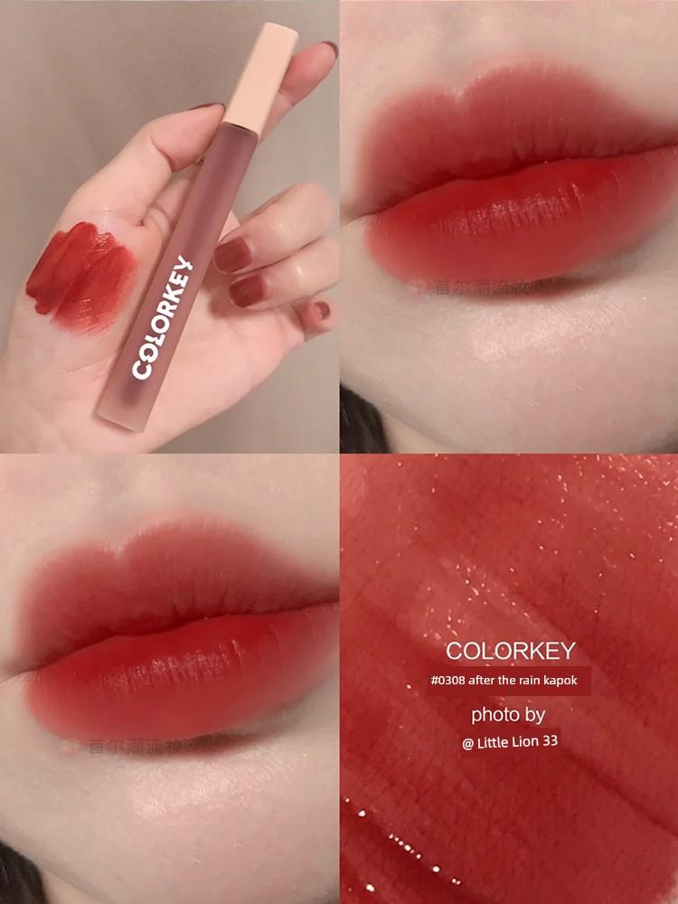 Colorkey Colaqui Water Mist Lip Glaze 344 Lip Tint Non-Stick Matte Finish 307 Milk Pink New Color for Women