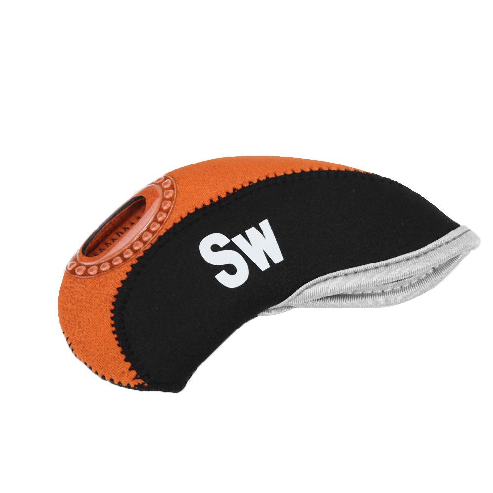 10 шт. Водонепроницаемые чехлы для головок утюгов для гольф-клубов, чехол-протектор для набора паттеров (Черный и оранжевый)
