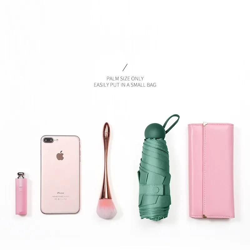 Сверхлегкий и компактный портативный капсульный зонт с защитой от ультрафиолета, мини-пятикратный зонт