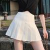 Женская форменная юбка, плиссированная однотонная юбка трапециевидной формы с высокой талией, свободный подол, мягкая женская мини-плиссированная юбка в консервативном стиле, женская одежда