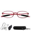 Soarea Stylish Reading Glasses for Men and Women, Ultra-Lightweight, Soft Frame, Blue Light Blocking, Larger Vision, Portable Glasses (Red, +1.00