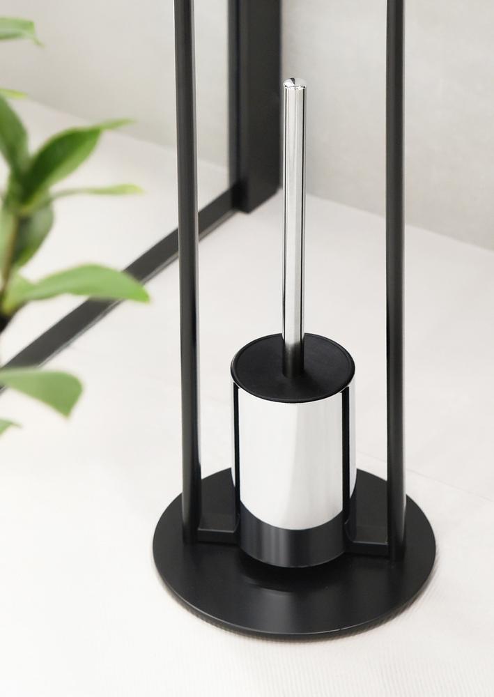 Q-BATH PREMIUM DECOR 1571 toilet paper and brush holder, matt black