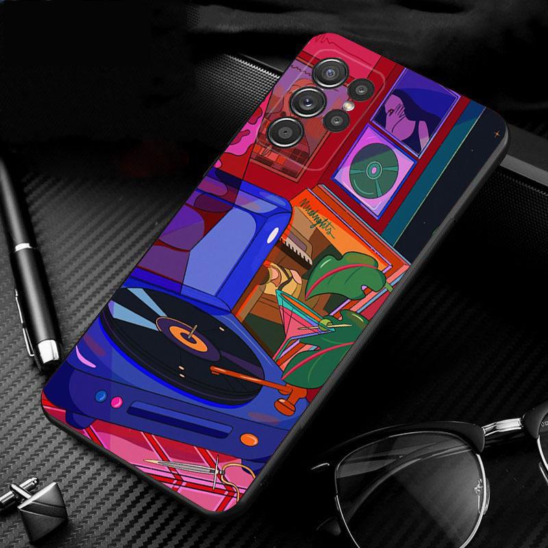 Phone Case For Samsung Galaxy S26 S25 S24 S23 S22 Ultra S23 S22 S25 Plus S24FE S23FE S26Edge record player