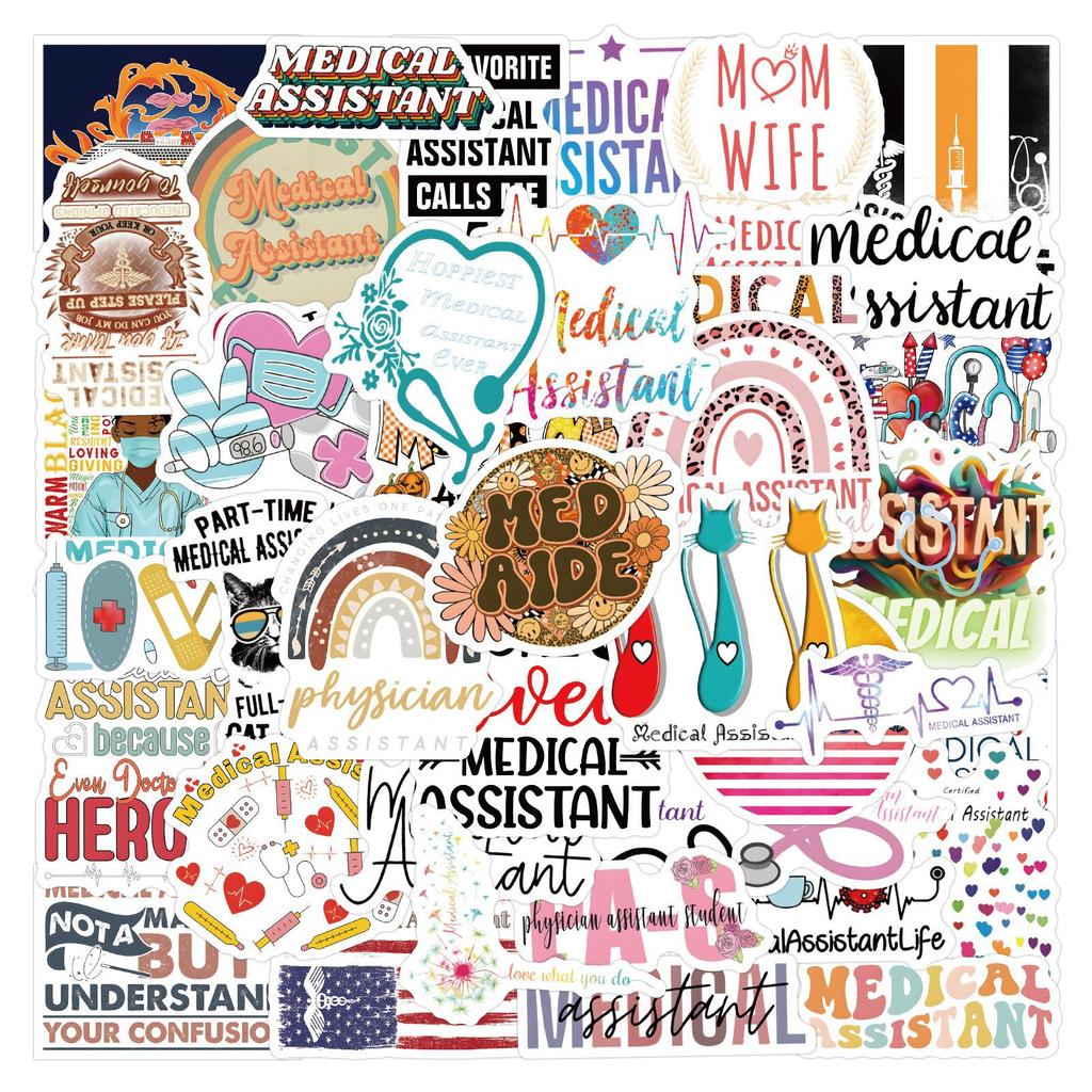 55 Новых Медицинских Ассистентов Граффити Наклеек Чемодан Самокат Компьютер Наклейки для Чашки для Воды