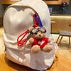 Pearl Plush Bear Key Ring Goggles Stuffed Animal Pendant Kawaii Pilot Bear Keychain  Men