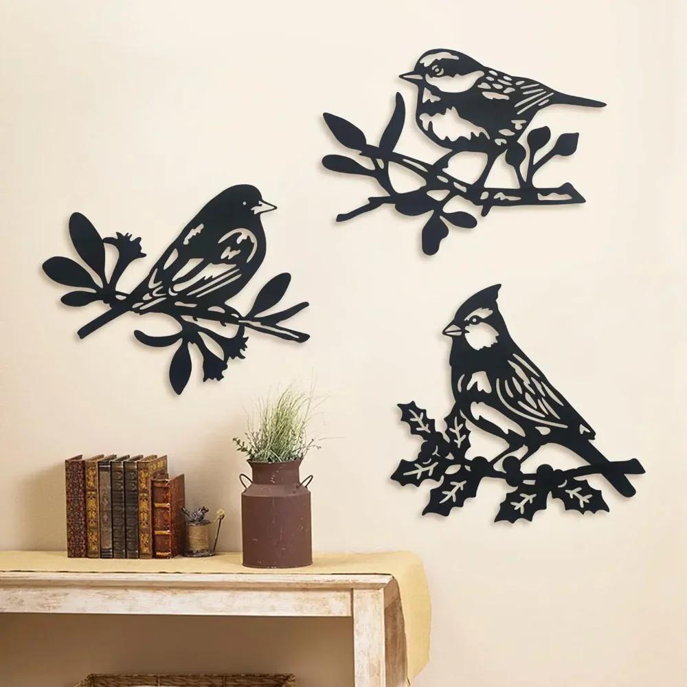 Металлическая настенная подвеска в виде птицы-животного - Подвеска Silhouette Art. Домашнего декора. Стиль природы. Внутренняя и наружная отделка стен.