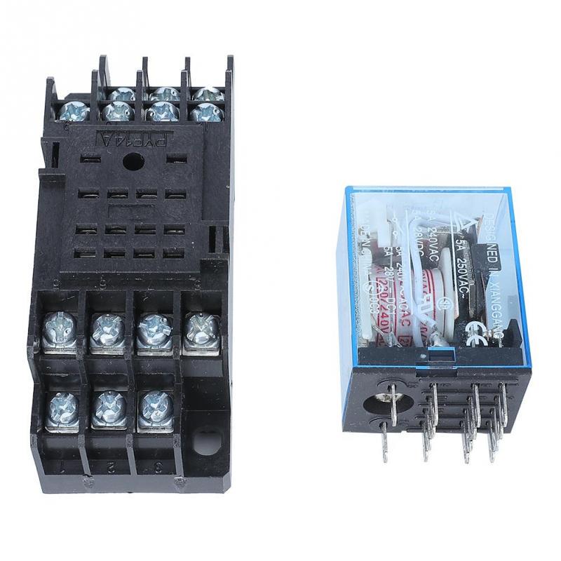 MY4NJ 14Pins Четыре нормально открытых Четыре нормально закрытых реле мощности с небольшой катушкой и основанием