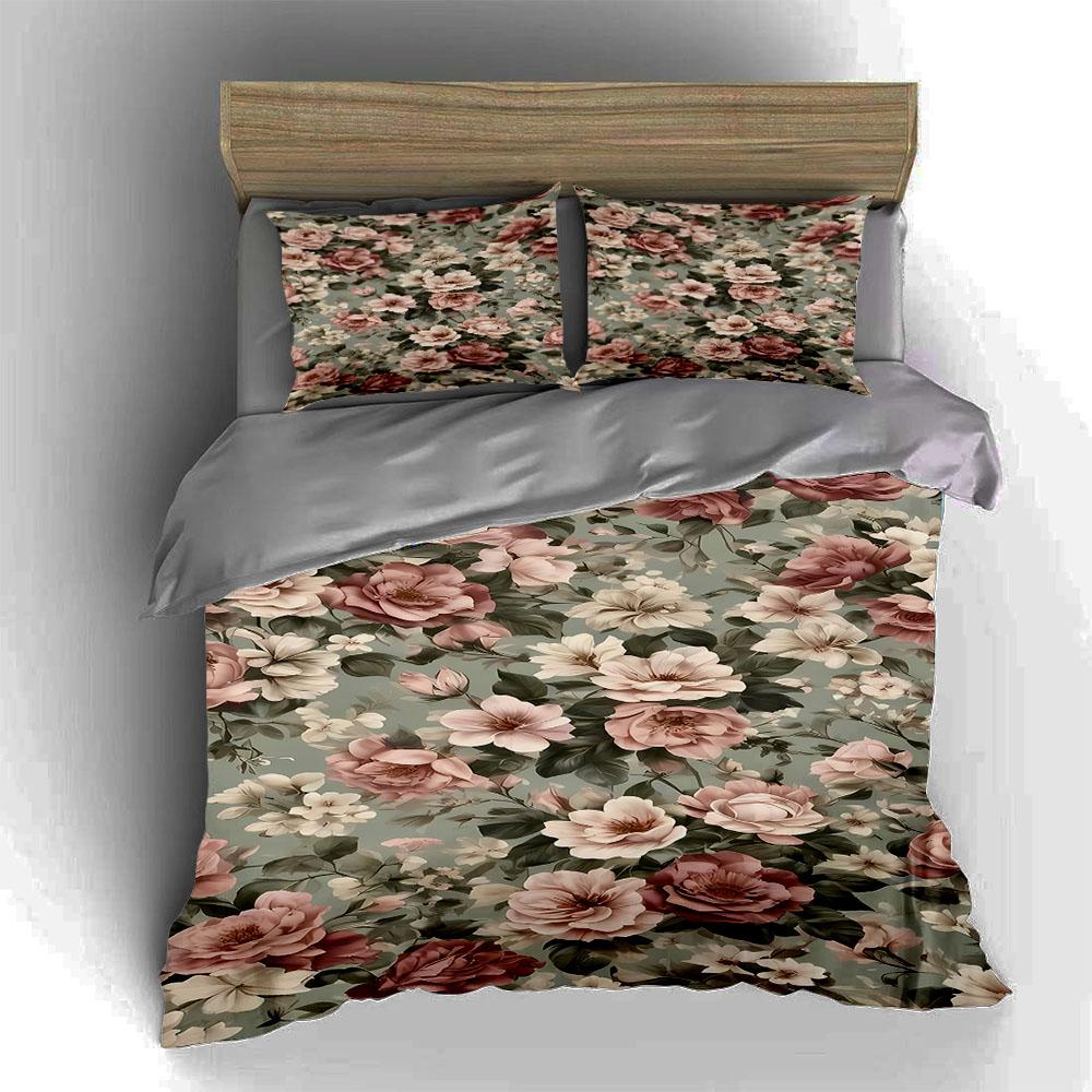 Floral rose pattern. Bedding Duvet cover sets Duvet covers Pillowcases gifts (1 * Duvet Cover 2 * Pillowcases, without duvet insert)