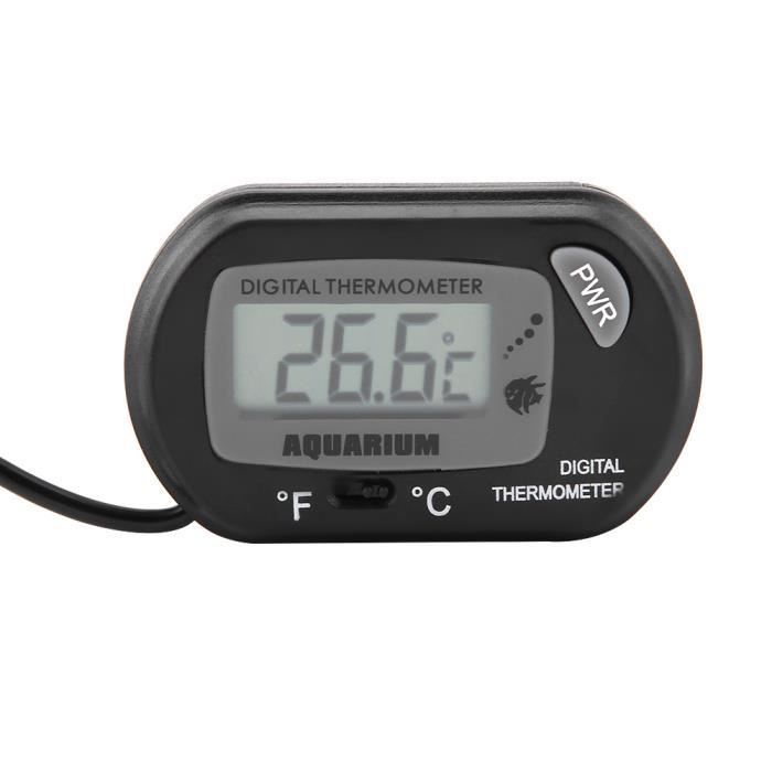 Tbest Цифровой термометр Цифровой термометр для измерения температуры аквариумного резервуара 2-цветный Черный