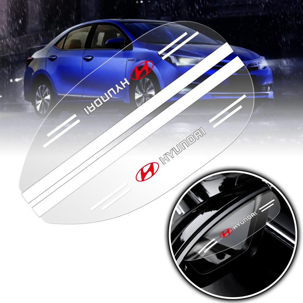 For HYUNDAI i20 i30 Tucson i10 ix35 i40 Azera 2Pc Car Rear View Mirror Stickers Rain Eyebrow Shield Sun Shade Covers Accessories lj7