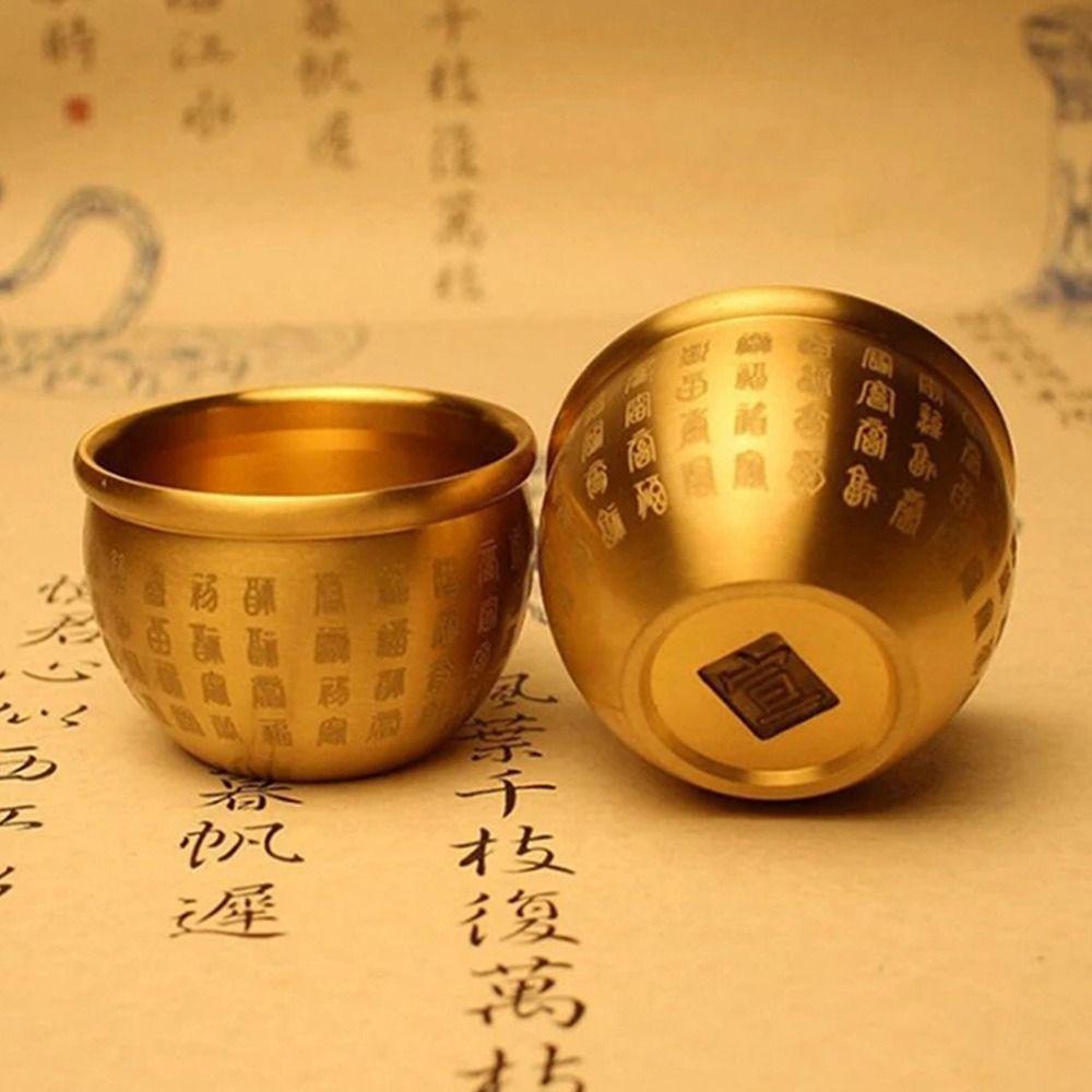 1Pcs 4.5-7cm Pure Brass Cornucopia Wealth Attracting Baifu Jar Cup  Home Decoration Accessories