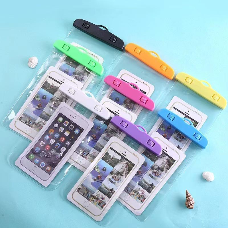 Triple-Fold Waterproof Phone Pouch with Touch Screen & Photo Capability for Swimming, Rafting, Diving – Universal Fit.