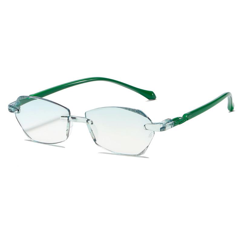 Безободковые очки для чтения женские винтажные безободковые с бриллиантовой огранкой края очки для дальнозоркости очки для компьютера с защитой от синего света +1.0~+4.0