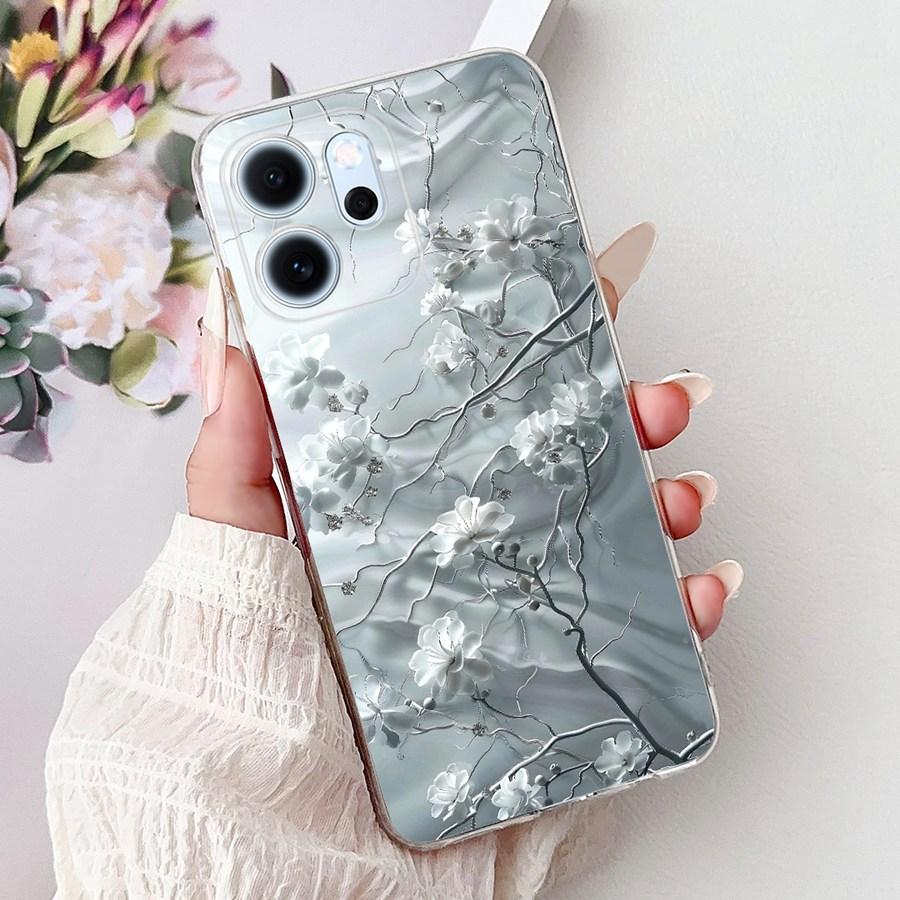 Чехол для телефона OPPO Reno14 F 5G Capa Мягкий силикон Новый цветочный Защитная задняя крышка Для Oppo Reno 14F 14 F CPH2743 Fundas Coque