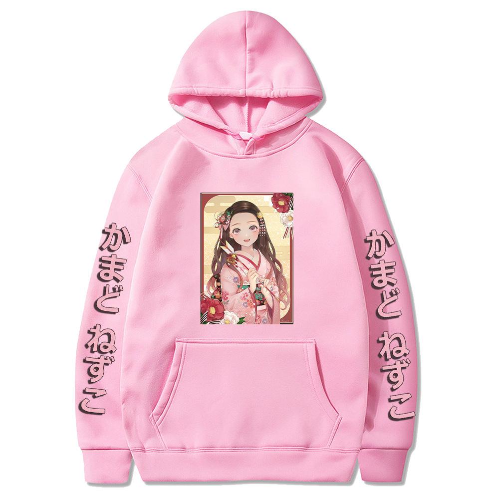 Fashion Japanese Anime Kamado Nezuko Demon Slayer Cool Women Hoodie Funny Winter Casual Cartoon Long Sleeve Sweatshirt