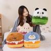 40cm Cartoon Animal Backpack Plush Panda Dog Penguin Capybara Toys Pillow With Blanket Stuffed Birthday Gift Girls Kid's Present