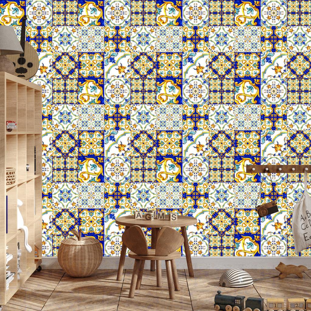 Wallpaper Oriental and colorful mosaic for living room and bedroom 50x1000
