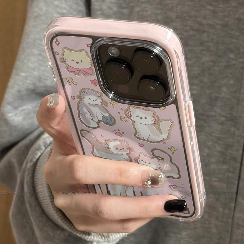 Чехол для iPhone17ProMax с котенком, чехол для iPhone 15/13/1 2/14, полностью закрывающийся мягкий чехол 11