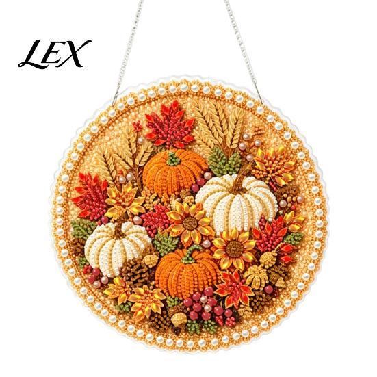 Festive Tree Ornament Crafting Christmas Rhinestone Painting Suncatcher Kit, DIY Faux Pearl Art Xmas Crafts for Adults Beginner, Acrylic Decorative
