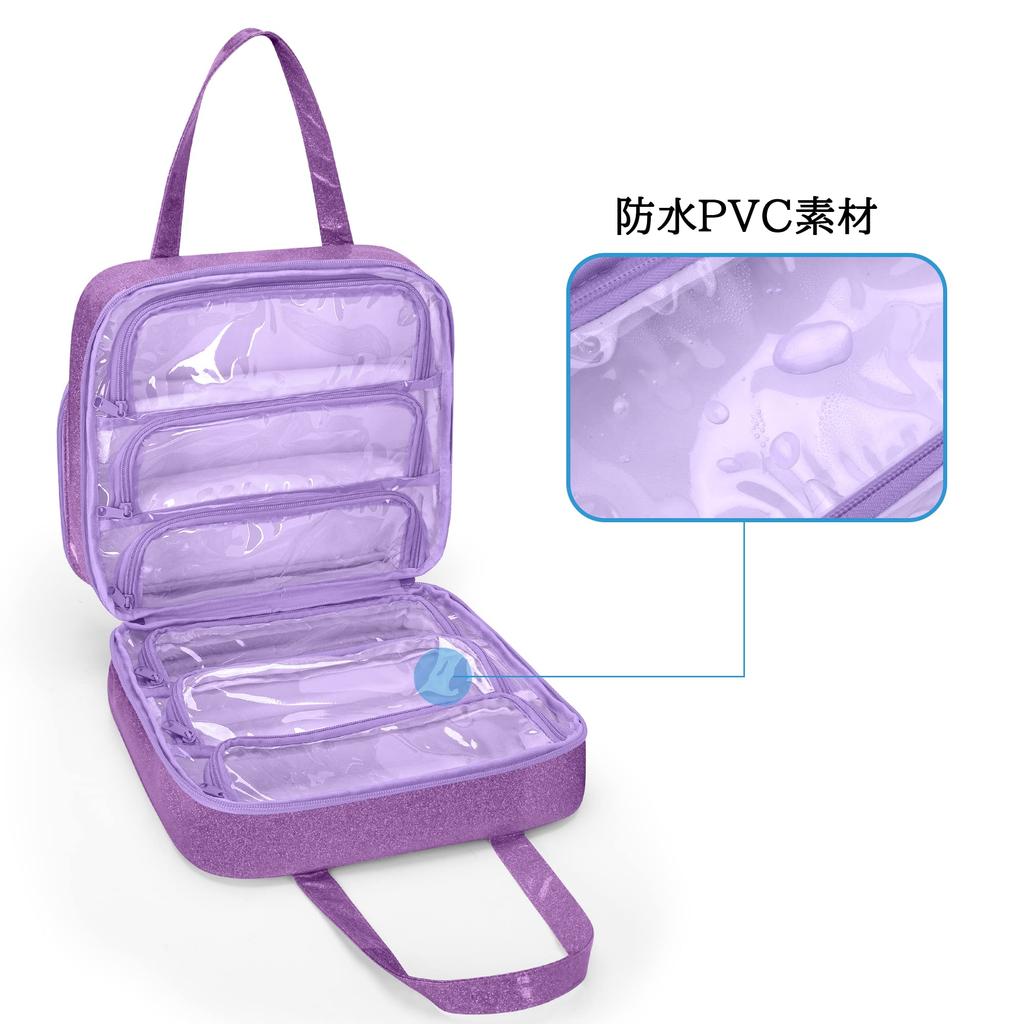 LoDrid Doll Storage Bag, Purple with 6 Clear Pockets, Easy Carry (Fits LOL OMG and More)