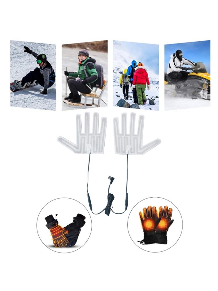 1 Pair Electric Heating Pad,USB Gloves Heating Pad USB Carbon Fiber Heated Gloves Pad Thermal Gloves Heated Sheets