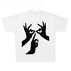 Autumn New Men's and Women's Niche High-end Gesture Printed T-shirts Pure Cotton Round Neck High-quality Short Sleeved T-shirts