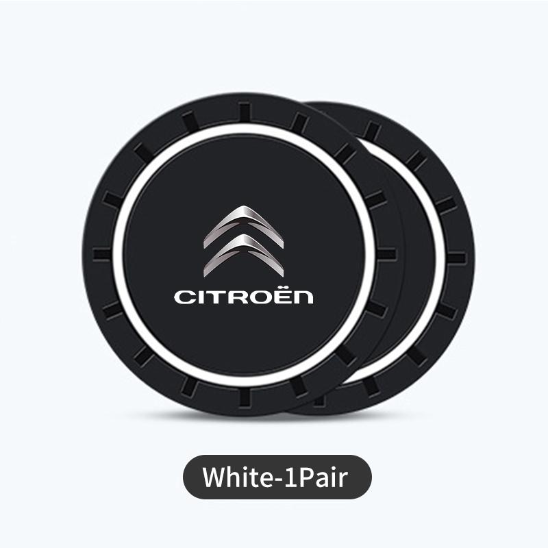 OCDK9 2pcs Silicone Car Water Cup Holder Coaster Anti Slip Pad Mat For Citroen C5 C1 C2 C6 C4L DS3 DS4 DS5 C-Elysee Grand Berlingo